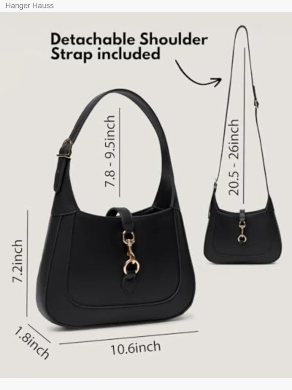 Small Vegan Leather Top Handle Hobo Shoulder Bag Crossbody Adjustable Strap